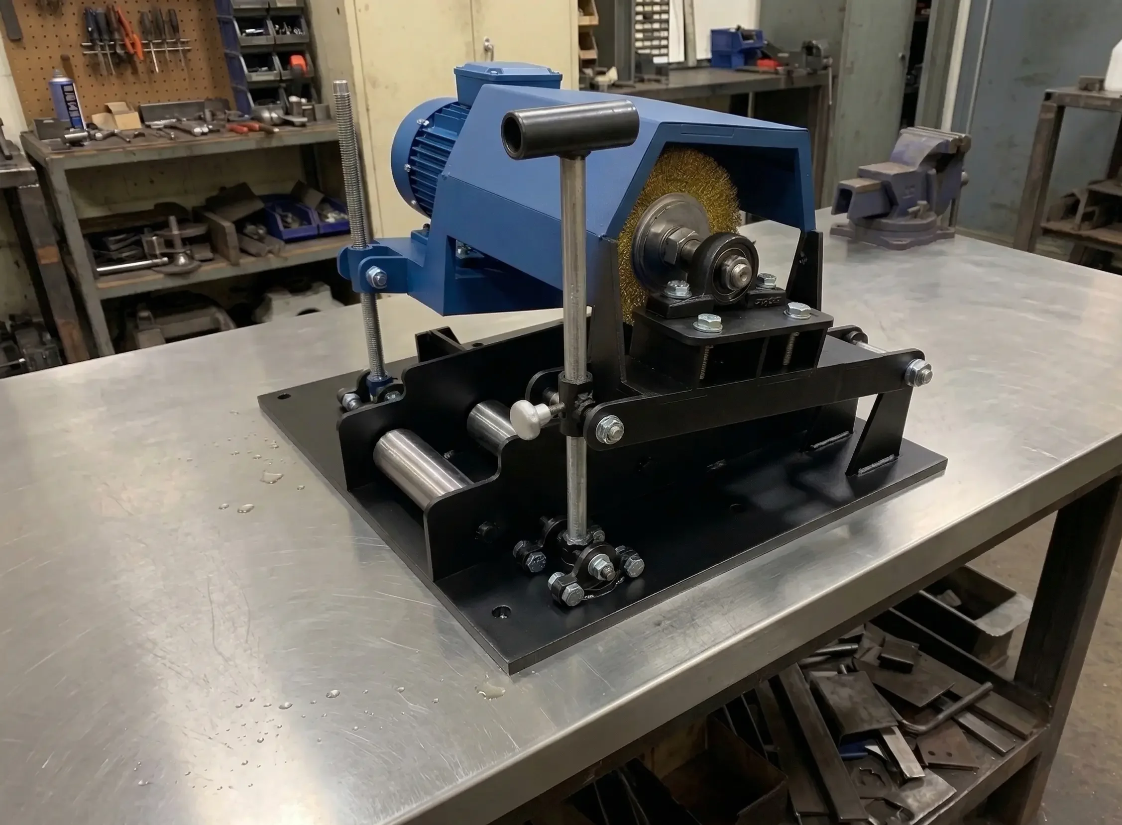 Станок для очистки профильной трубы от ржавчины и окалины